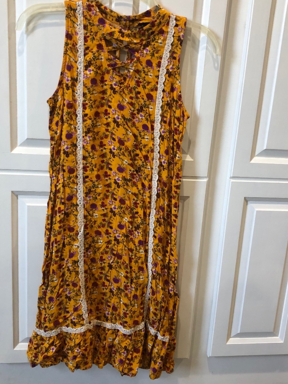 Art Class Yellow Boho Girls Dress XL 14/16